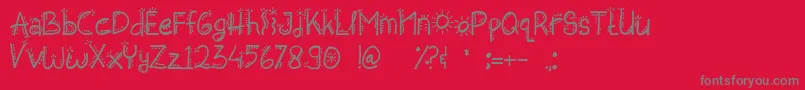 Happy Ending Font – Gray Fonts on Red Background