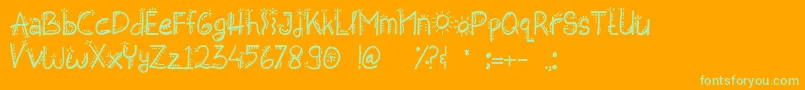 Happy Ending Font – Green Fonts on Orange Background