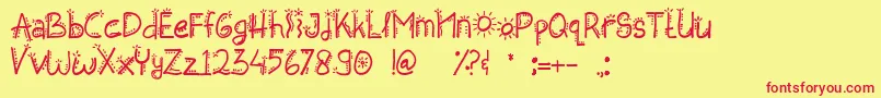 Happy Ending Font – Red Fonts on Yellow Background