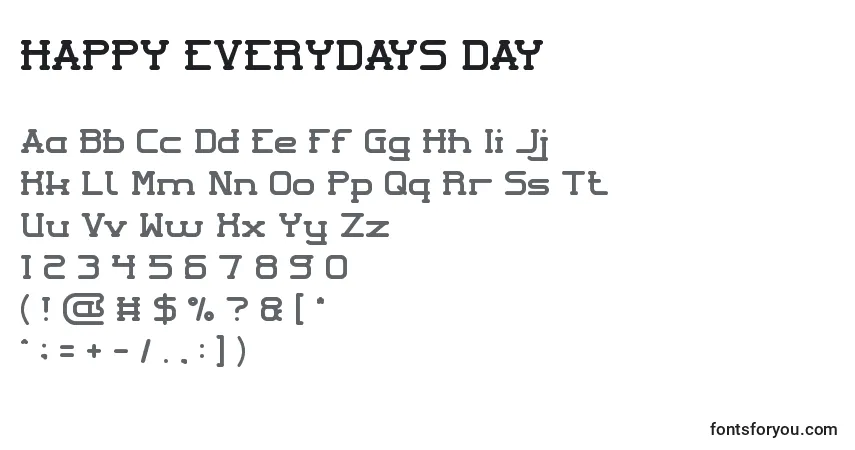 HAPPY EVERYDAYS DAY Font – alphabet, numbers, special characters