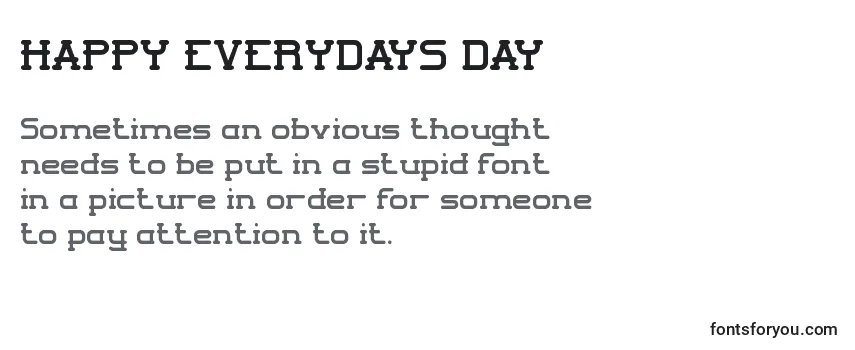 Review of the HAPPY EVERYDAYS DAY Font