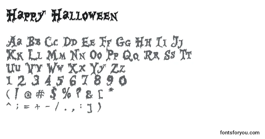 A fonte Happy Halloween – alfabeto, números, caracteres especiais