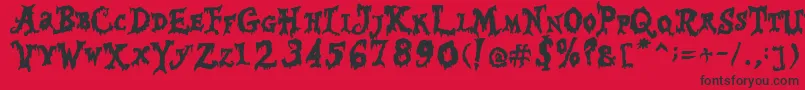 Happy Halloween Font – Black Fonts on Red Background