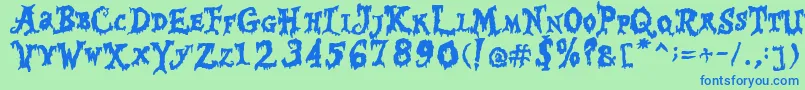 Happy Halloween Font – Blue Fonts on Green Background