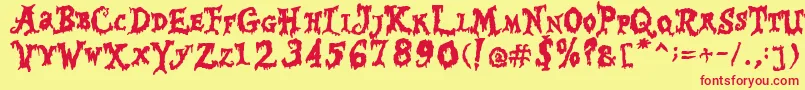 Happy Halloween Font – Red Fonts on Yellow Background