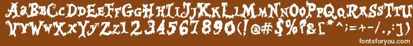 Happy Halloween Font – White Fonts on Brown Background