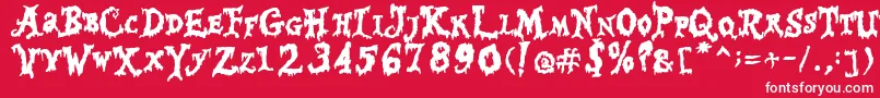 Happy Halloween Font – White Fonts on Red Background