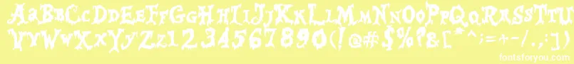 Happy Halloween Font – White Fonts on Yellow Background