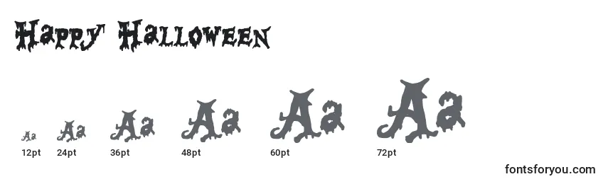 Размеры шрифта Happy Halloween