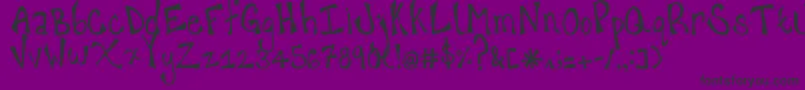 happy hanneke Font – Black Fonts on Purple Background