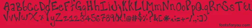 happy hanneke Font – Black Fonts on Red Background