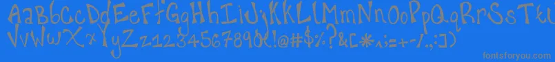 happy hanneke-Schriftart – Graue Schriften auf blauem Hintergrund