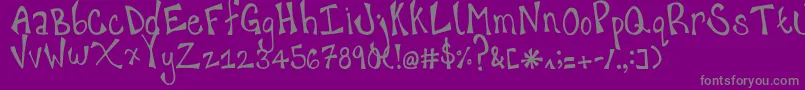 happy hanneke Font – Gray Fonts on Purple Background