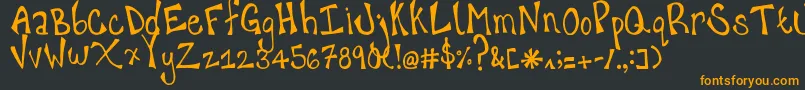 Шрифт happy hanneke – оранжевые шрифты на чёрном фоне