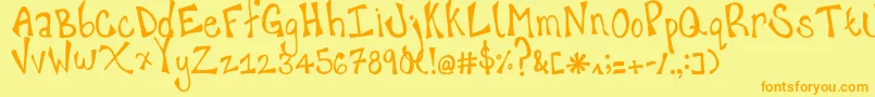 happy hanneke Font – Orange Fonts on Yellow Background