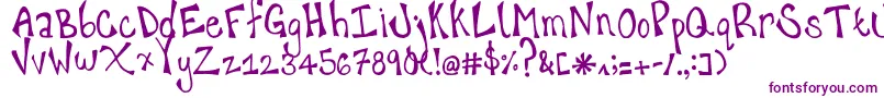 happy hanneke Font – Purple Fonts on White Background