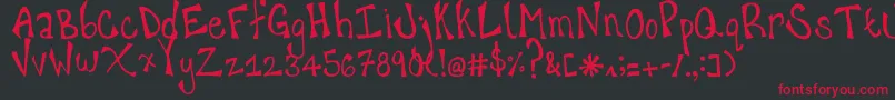 happy hanneke Font – Red Fonts on Black Background