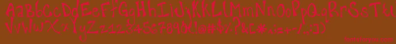 happy hanneke Font – Red Fonts on Brown Background