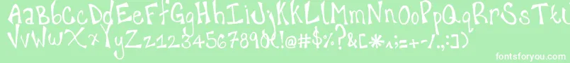 happy hanneke Font – White Fonts on Green Background