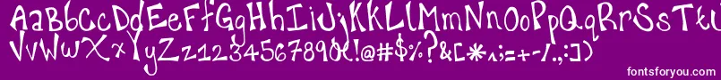 happy hanneke Font – White Fonts on Purple Background