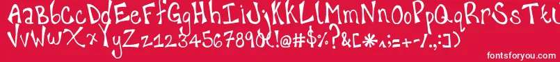 フォントhappy hanneke – 赤い背景に白い文字
