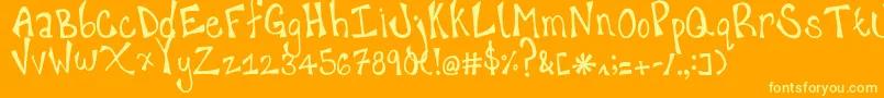 happy hanneke Font – Yellow Fonts on Orange Background