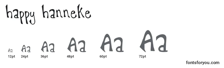 Размеры шрифта Happy hanneke
