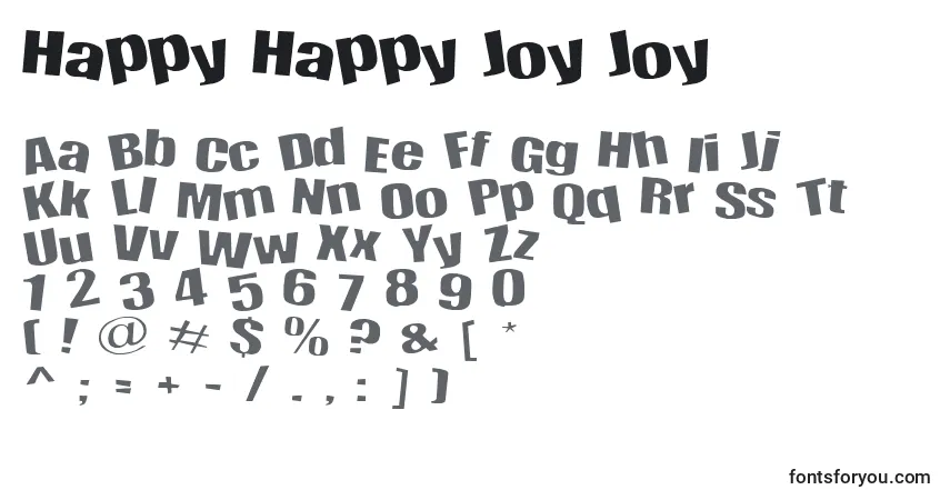 Schriftart Happy Happy Joy Joy – Alphabet, Zahlen, spezielle Symbole