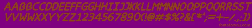 Happy markers Italic Font – Brown Fonts on Purple Background