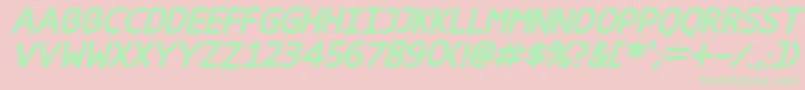 Happy markers Italic Font – Green Fonts on Pink Background