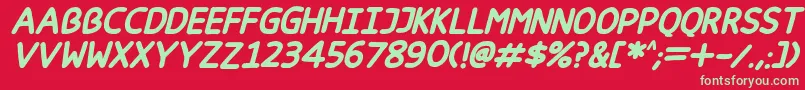 fuente Happy markers Italic – Fuentes Verdes Sobre Fondo Rojo