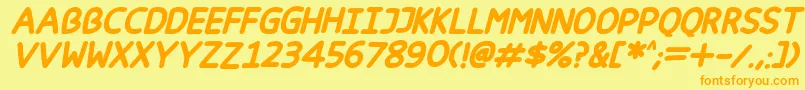 Happy markers Italic Font – Orange Fonts on Yellow Background