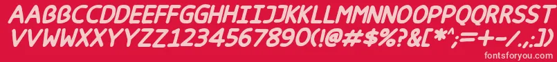 Fonte Happy markers Italic – fontes rosa em um fundo vermelho