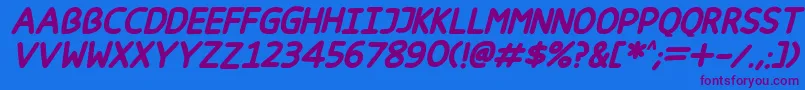 Happy markers Italic Font – Purple Fonts on Blue Background