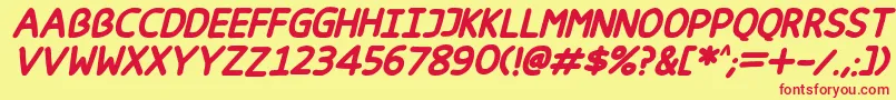 Happy markers Italic Font – Red Fonts on Yellow Background
