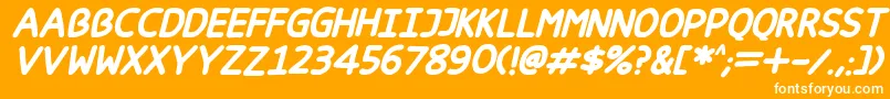 Happy markers Italic Font – White Fonts on Orange Background