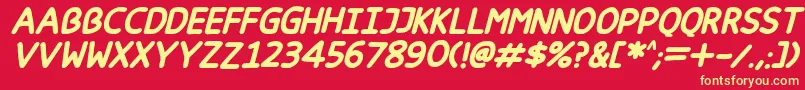Happy markers Italic Font – Yellow Fonts on Red Background