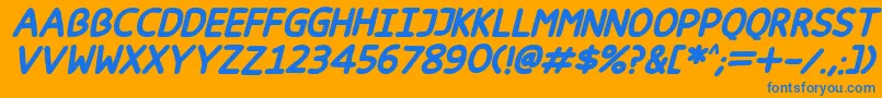 Шрифт Happy markers Italic – синие шрифты на оранжевом фоне