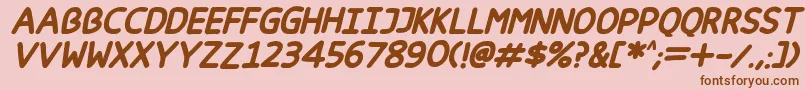 Happy markers Italic Font – Brown Fonts on Pink Background