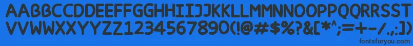 Happy markers Font – Black Fonts on Blue Background