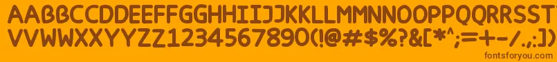 Happy markers Font – Brown Fonts on Orange Background