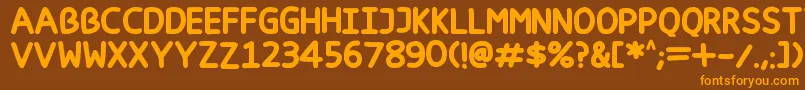 Happy markers Font – Orange Fonts on Brown Background