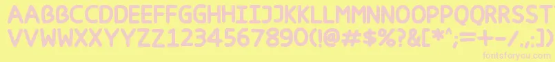 Happy markers Font – Pink Fonts on Yellow Background