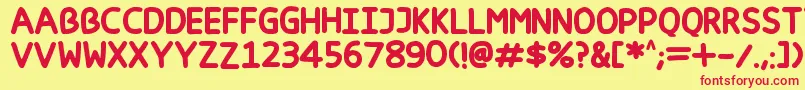 Happy markers Font – Red Fonts on Yellow Background