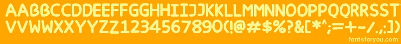 Happy markers Font – Yellow Fonts on Orange Background