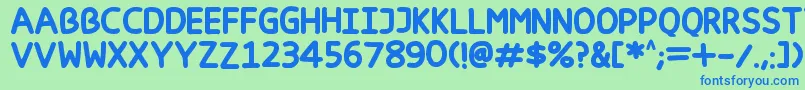 Happy markers Font – Blue Fonts on Green Background