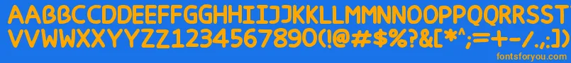 Happy markers Font – Orange Fonts on Blue Background