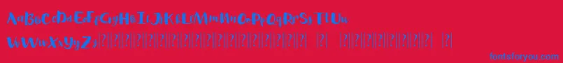 Police Happy Milk – polices bleues sur fond rouge