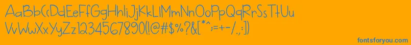 フォントHappy Monday – オレンジの背景に青い文字