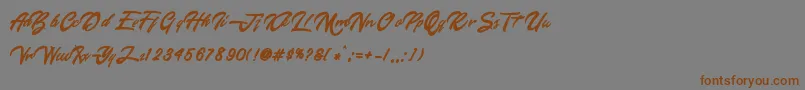 Happy New Year Font – Brown Fonts on Gray Background